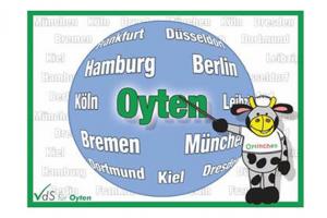 Die neue Oyten-Karte der Vereinigung der Selbständigen in Oyten mit Schmunzeleffekt.